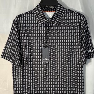 Maelreg  performance polo black white twister, golfing shirt